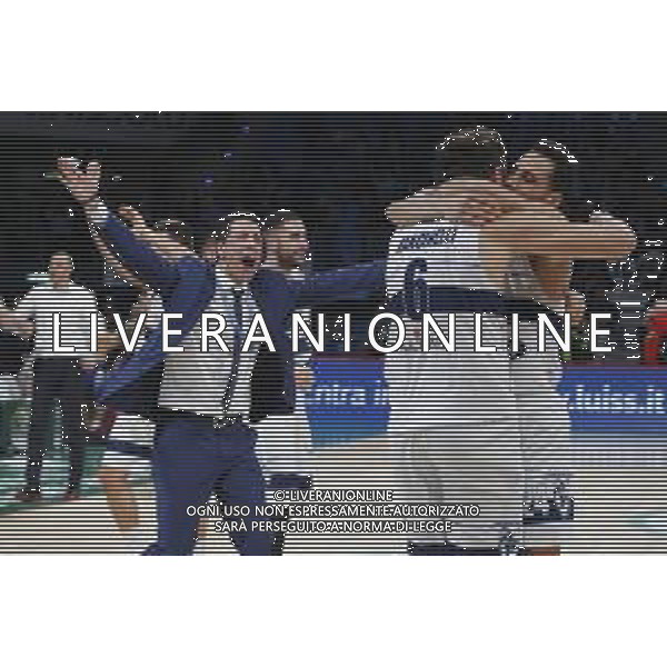 Pesaro 14/02/2020 - Zurich Connect Final Eight 2020 Quarti di Finale - Germani Basket Brescia vs Pompea Fortitudo Bologna - nella foto: Esultanza finale Fortitudo ©Claudio Zamagni/Agenzia Aldo Liverani s.a.s. / AGENZIA ALDO LIVERANI SAS