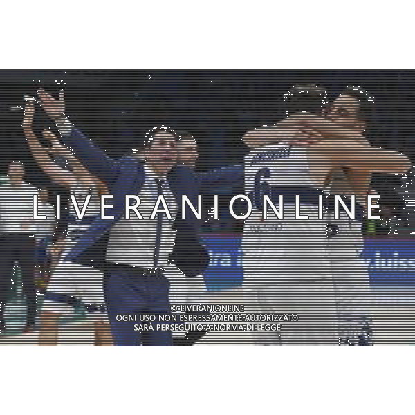 Pesaro 14/02/2020 - Zurich Connect Final Eight 2020 Quarti di Finale - Germani Basket Brescia vs Pompea Fortitudo Bologna - nella foto: Esultanza finale Fortitudo ©Claudio Zamagni/Agenzia Aldo Liverani s.a.s. / AGENZIA ALDO LIVERANI SAS