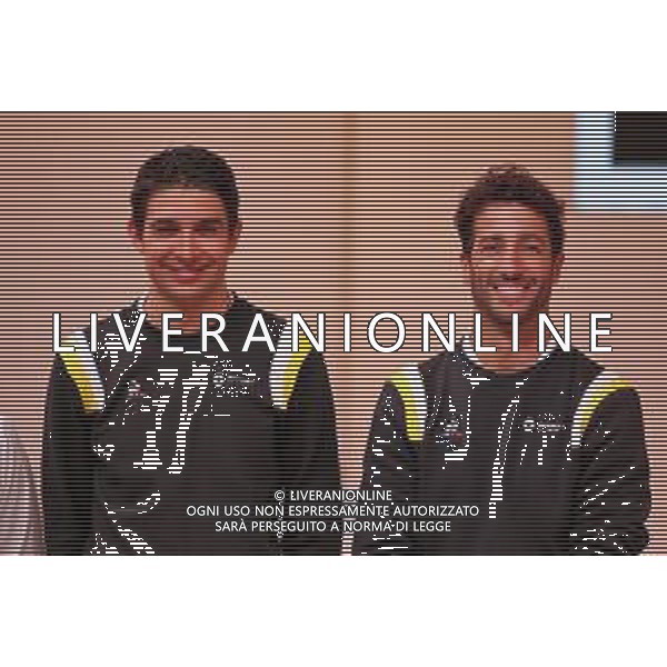 (L to R): Esteban Ocon (FRA) Renault F1 Team with Daniel Ricciardo (AUS) Renault F1 Team. 12.02.2020. Renault F1 Team Season Opener, LíAtelier Renault, Paris, France, Wednesday. / AGENZIA ALDO LIVERANI SAS - ITALY ONLY EDITORIAL USE ONLY - Motor Racing - Presentazione Renault F1 Team Season Opener - Parigi 12.02.2020