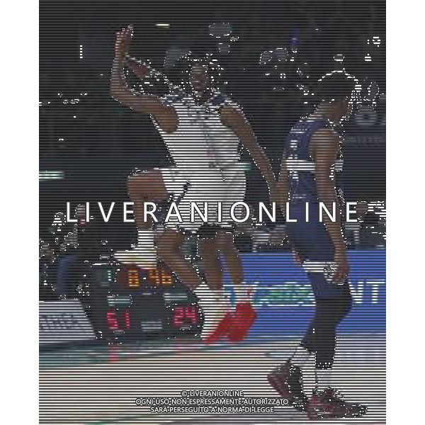 Pesaro 15/02/2020 - Zurich Connect Final Eight 2020 Semifinale - Happy Casa Brindisi vs Pompea Fortitudo Bologna - nella foto: Esultanza Banks Adrian (Happy Casa Brindisi) Martin Kelvin (Happy Casa Brindisi) ©Claudio Zamagni/Agenzia Aldo Liverani s.a.s.