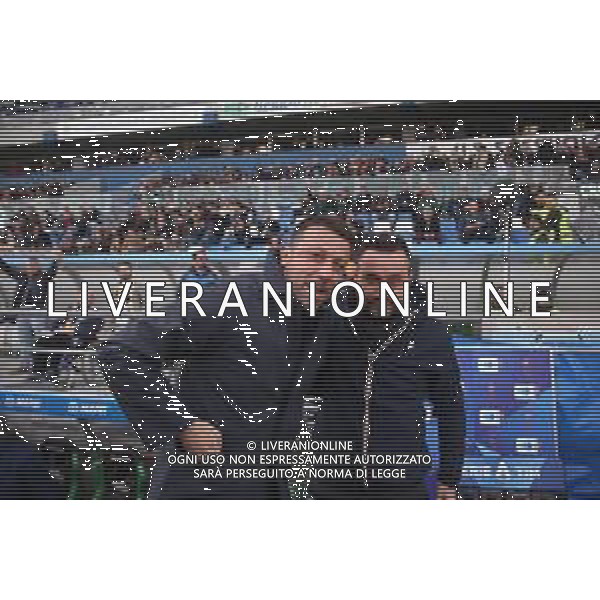 SASSUOLO - PARMA CAMPIONATO CALCIO SERIE A TIM 16.02.2020 NELLA FOTO ALLENATORE ROBERTO D\'AVERSA CON ROBERTO DE ZERBI ©SANTANDREA / AGENZIA ALDO LIVERANI SAS