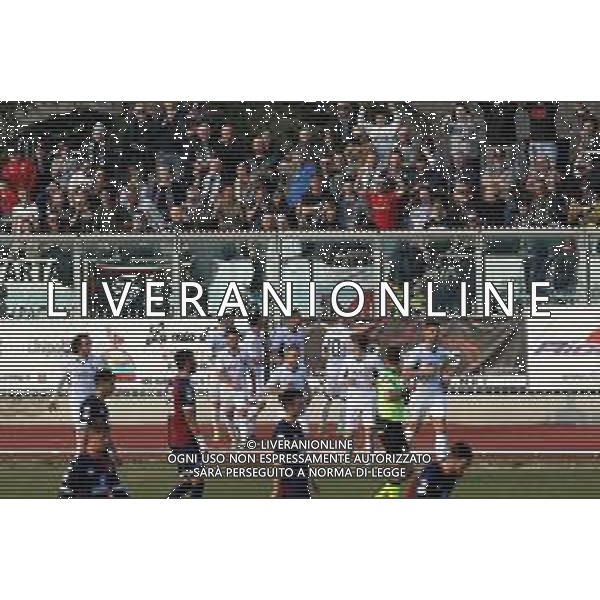 IMOLA 16 02 2020 IMOLESE CALCIO-CESENA 1-4 SERIE C NELLA FOTO TIFOSI DELL\'CESENA CALCIO ESULTANO CON I GIOCATORI IN FONDO GIOCATORI DELL\'IMOLESE CALCIO ©SANNA / AGENZIA ALDO LIVERANI SAS