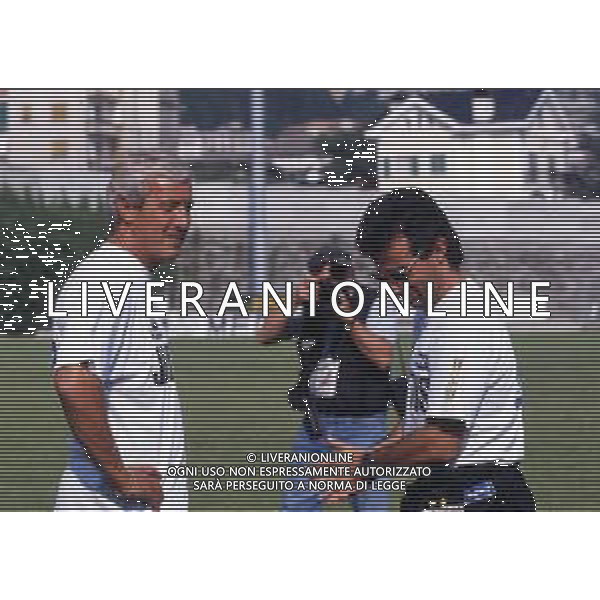 RETROSPETTIVA MARCELLO LIPPI ALLENATORE NELLA FOTO MARCELLO LIPPI ALLENATORE JUVENTUS NELL\'ANNO 1995-1996 CON GIAMPIERO VENTRONE AG ALDO LIVERANI SAS