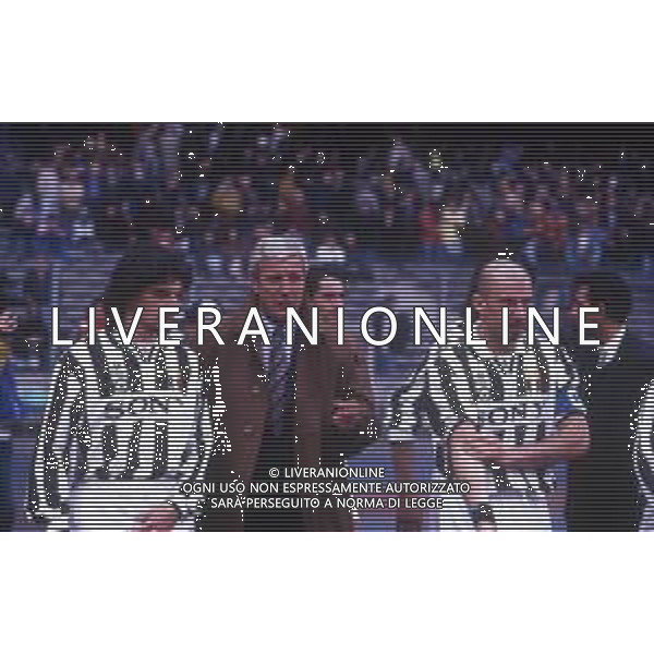 RETROSPETTIVA MARCELLO LIPPI ALLENATORE NELLA FOTO MARCELLO LIPPI ALLENATORE JUVENTUS NELL\'ANNO 1995-1996 CON MICHELE PADOVANO E GIANLUCA VIALLI AG ALDO LIVERANI SAS