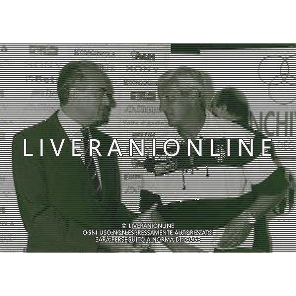 RETROSPETTIVA MARCELLO LIPPI ALLENATORE NELLA FOTO MARCELLO LIPPI ALLENATORE JUVENTUS NELL\'ANNO 1996-1997 CON ANTONIO GIRAUDO AG ALDO LIVERANI SAS