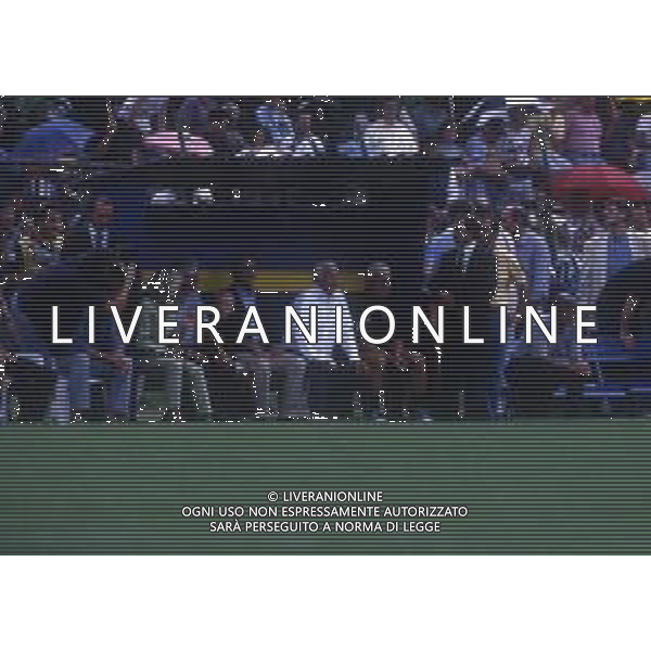 RETROSPETTIVA MARCELLO LIPPI ALLENATORE NELLA FOTO MARCELLO LIPPI NELL\'ANNO 1997-1998 ALLENATORE JUVENTUS CALCIO CON GIANNI AGNELLI AG ALDO LIVERANI SAS
