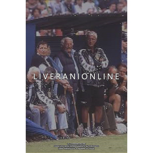 RETROSPETTIVA MARCELLO LIPPI ALLENATORE NELLA FOTO MARCELLO LIPPI NELL\'ANNO 1998-1999 ALLENATORE JUVENTUS CALCIO CON GIANNI AGNELLI AG ALDO LIVERANI SAS