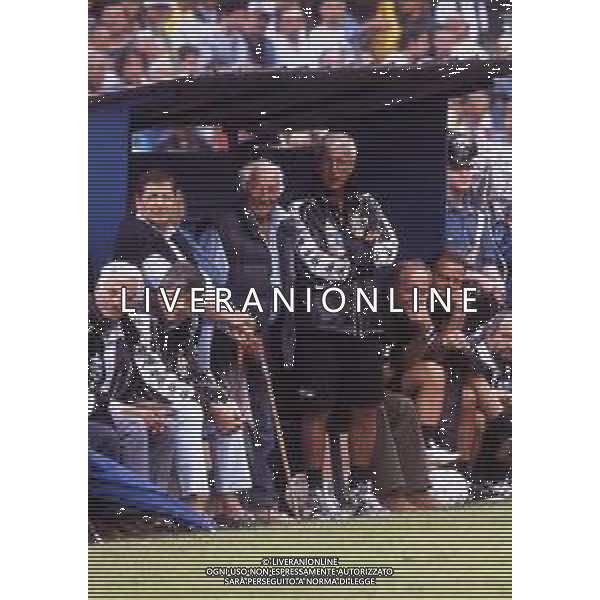 RETROSPETTIVA MARCELLO LIPPI ALLENATORE NELLA FOTO MARCELLO LIPPI NELL\'ANNO 1998-1999 ALLENATORE JUVENTUS CALCIO CON GIANNI AGNELLI AG ALDO LIVERANI SAS