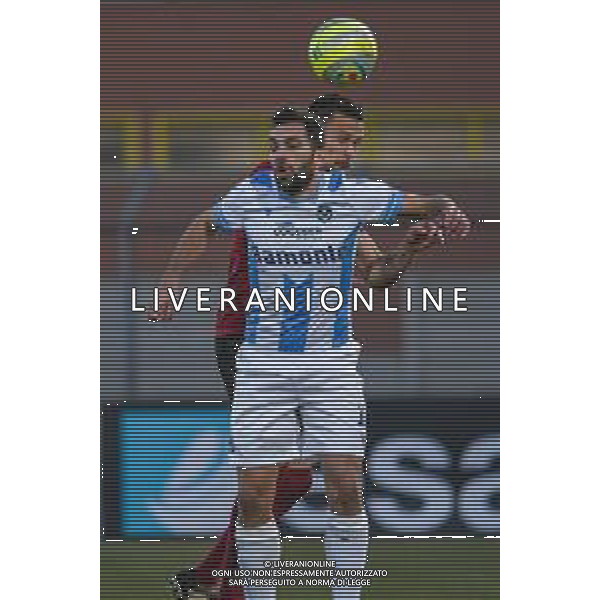 Campionato di Calcio Serie C - Lega Pro 2019/2020 Pontedera, Italia 16/02/2020 Pontedera vs Giana Erminio Nella foto: Fabio Perna (GE) di testa su Paolo Ropolo (P) FOTO FABIO FAGIOLINI-ALESSIO MARINI-AG ALDO LIVERANI SAS