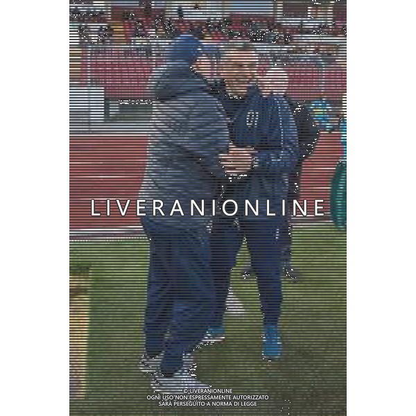 Campionato di Calcio Serie C - Lega Pro 2019/2020 Pontedera, Italia 16/02/2020 Pontedera vs Giana Erminio Nella foto: Mister Ivan Paraia (P) e Cesare Albe (GE) si salutano a inizio gare FOTO FABIO FAGIOLINI-ALESSIO MARINI-AG ALDO LIVERANI SAS