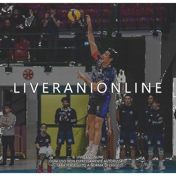 Campionato di Volley Superlega Serie A 2019/2020 Monza, Italia 16/02/2020 Vero Volley Monza vs Calzedonia Verona Nella foto: Battuta di Yacine Louati (Monza) FOTO FILIPE CASIRAGHI-ALESSIO MARINI-AG ALDO LIVERANI SAS