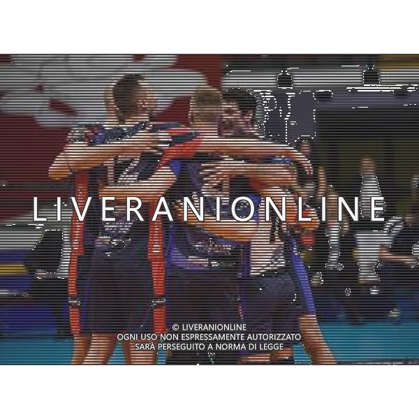 Campionato di Volley Superlega Serie A 2019/2020 Monza, Italia 16/02/2020 Vero Volley Monza vs Calzedonia Verona Nella foto: Esultanza di Monza FOTO FILIPE CASIRAGHI-ALESSIO MARINI-AG ALDO LIVERANI SAS