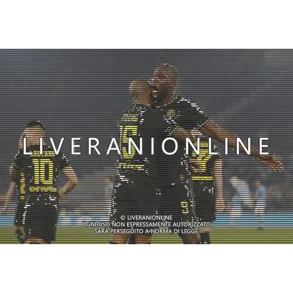 Lazio - Inter Campionato di Calcio Serie A TIM 16/02/2020 nella foto: Esultanza Young Ashley (f.c.Internazionale) Lukaku Rumelu (f.c.Internazionale) dopo il goal ©Claudio Zamagni/Agenzia Aldo Liverani Young Ashley (f.c.Internazionale) Lukaku Rumelu (f.c.Internazionale) celebrates after scoring a goal during Italian Serie A soccer match between S.S. LAZIO and F.C. INTER at Olympic Stadium in Rome on February 16 2020 photo credit by Claudio Zamagni/Aldo Liverani Photo Agency / AGENZIA ALDO LIVERANI SAS