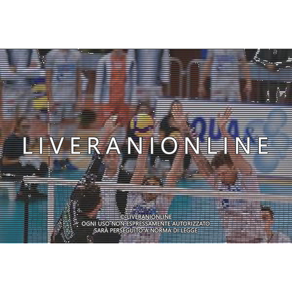 Campionato di Volley Superlega Serie A 2019/2020 Latina, Italia 16/02/2020 Top Volley Latina - Kioene Padova Nella foto: Top Volley Cisterna a muro