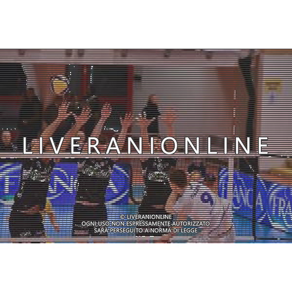 Campionato di Volley Superlega Serie A 2019/2020 Latina, Italia 16/02/2020 Top Volley Latina - Kioene Padova Nella foto: Kioene Padova muro a tre contro Jean Patry (Top Volley Cisterna)