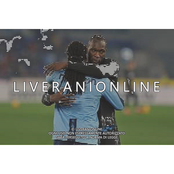 Lazio vs Inter Campionato Serie A TIM - 24 giornata Stadio Olimpico - Roma 15-02-2020 nella foto Saluto tra i fratelli Lukaku Romelu e Jordan © Federico Gaetano / AGENZIA ALDO LIVERANI SAS