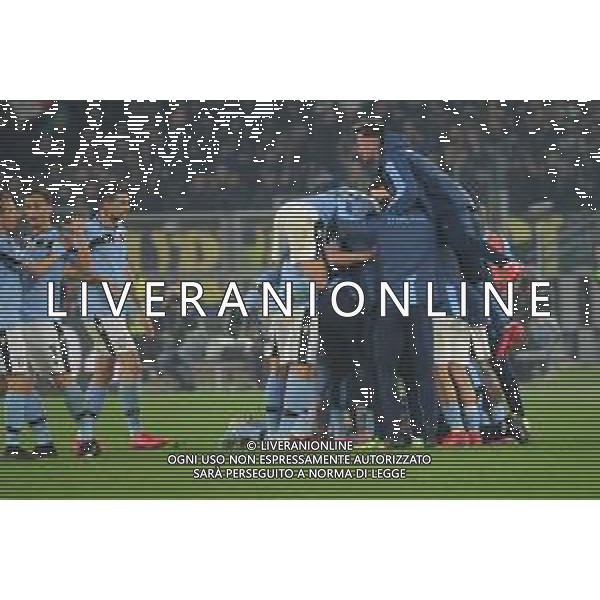 Campionato di Calcio Serie A 2019/2020 Roma, Italia 16/02/2020 Lazio vs Inter Nella foto: esultanza dopo il gol di Sergej Milinkovic-Savic (lazio) 2-1 - abbraccio © Renato Olimpio - Alessio Marini / AGENZIA ALDO LIVERANI SAS