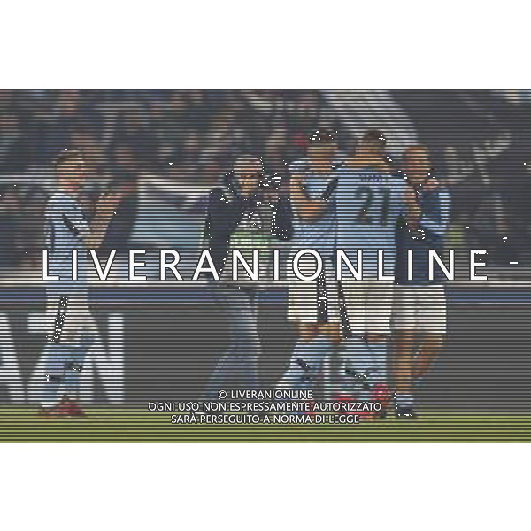 Lazio - Inter Campionato di Calcio Serie A TIM 16/02/2020 nella foto: esultanza finale lazio ©Claudio Zamagni/Agenzia Aldo Liverani during Italian Serie A soccer match between S.S. LAZIO and F.C. INTER at Olympic Stadium in Rome on February 16 2020 photo credit by Claudio Zamagni/Aldo Liverani Photo Agency/ AGENZIA ALDO LIVERANI SAS