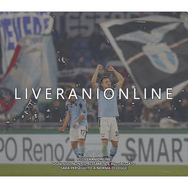 Lazio - Inter Campionato di Calcio Serie A TIM 16/02/2020 nella foto: esultanza finale lazio ©Claudio Zamagni/Agenzia Aldo Liverani during Italian Serie A soccer match between S.S. LAZIO and F.C. INTER at Olympic Stadium in Rome on February 16 2020 photo credit by Claudio Zamagni/Aldo Liverani Photo Agency/ AGENZIA ALDO LIVERANI SAS