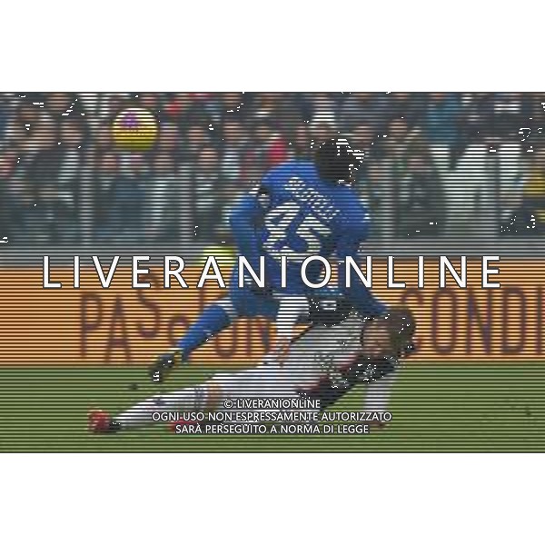 Torino 16.02.2020 Allianz Stadium ©Falzone/Agenzia Aldo Liverani Juventus vs Brescia Campionato italiano di calcio Serie A Tim 2019-2020 Nella foto: AARON RAMSEY-MARIO BALOTELLI ©FALZONE / AGENZIA ALDO LIVERANI SAS