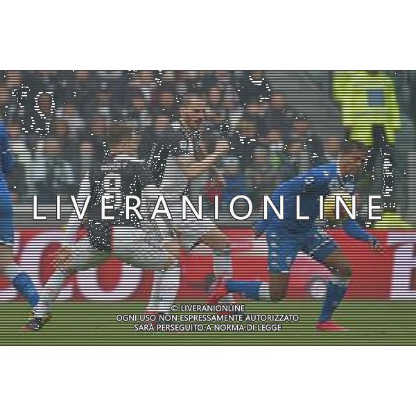 Torino 16.02.2020 Allianz Stadium ©Falzone/Agenzia Aldo Liverani Juventus vs Brescia Campionato italiano di calcio Serie A Tim 2019-2020 Nella foto: FLORIAN AYE\'-LEONARDO BONUCCI ©FALZONE / AGENZIA ALDO LIVERANI SAS