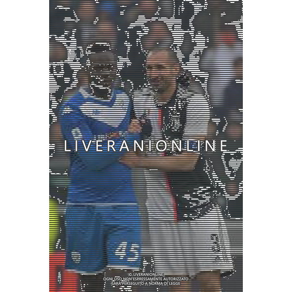 Torino 16.02.2020 Allianz Stadium ©Falzone/Agenzia Aldo Liverani Juventus vs Brescia Campionato italiano di calcio Serie A Tim 2019-2020 Nella foto: GIORGIO CHIELLINI AL RIENTRO DOPO L\'INFORTUNIO CON MARIO BALOTELLI ©FALZONE / AGENZIA ALDO LIVERANI SAS