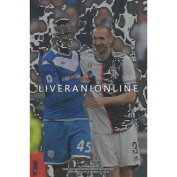 Torino 16.02.2020 Allianz Stadium ©Falzone/Agenzia Aldo Liverani Juventus vs Brescia Campionato italiano di calcio Serie A Tim 2019-2020 Nella foto: GIORGIO CHIELLINI AL RIENTRO DOPO L\'INFORTUNIO CON MARIO BALOTELLI ©FALZONE / AGENZIA ALDO LIVERANI SAS