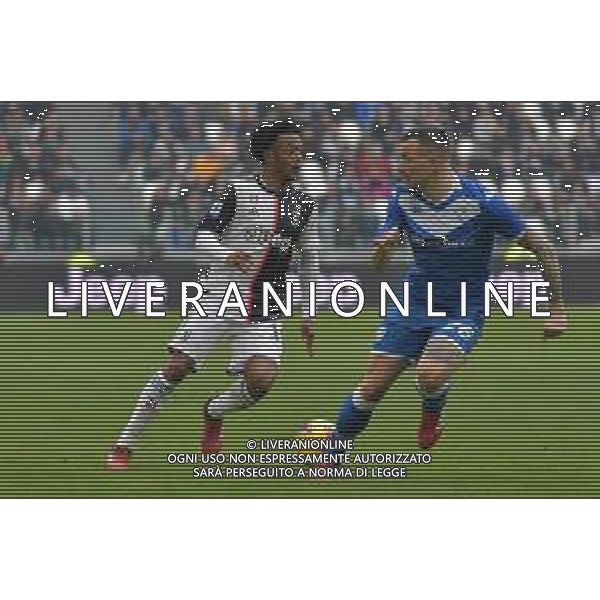 Torino 16.02.2020 Allianz Stadium ©Falzone/Agenzia Aldo Liverani Juventus vs Brescia Campionato italiano di calcio Serie A Tim 2019-2020 Nella foto: JUAN CUADRADO-BRUNO MARTELLA ©FALZONE / AGENZIA ALDO LIVERANI SAS