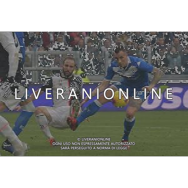 Torino 16.02.2020 Allianz Stadium ©Falzone/Agenzia Aldo Liverani Juventus vs Brescia Campionato italiano di calcio Serie A Tim 2019-2020 Nella foto: GONZALO HIGUAIN-BRUNO MARTELLA ©FALZONE / AGENZIA ALDO LIVERANI SAS