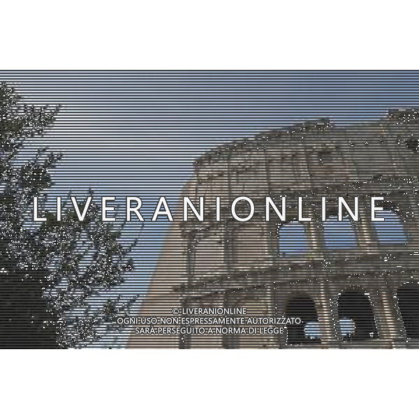l Colosseo, originariamente conosciuto come Amphitheatrum Flavium, il piu\' grande anfiteatro del mondo, situato nel centro della citta\' di Roma 17.02.2020 nella foto: il cantiere per la ristrutturazione all\'interno del Colosseo ©Claudio Zamagni/Agenzia Aldo Liverani