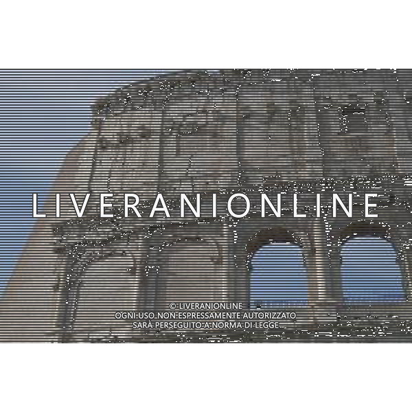 l Colosseo, originariamente conosciuto come Amphitheatrum Flavium, il piu\' grande anfiteatro del mondo, situato nel centro della citta\' di Roma 17.02.2020 nella foto: il cantiere per la ristrutturazione all\'interno del Colosseo ©Claudio Zamagni/Agenzia Aldo Liverani