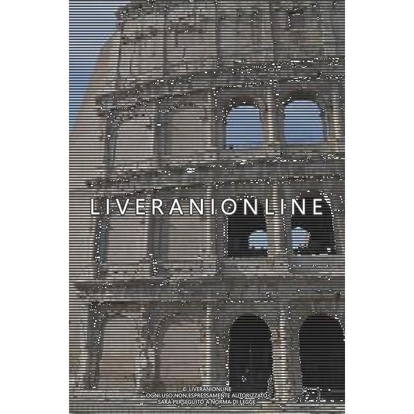 l Colosseo, originariamente conosciuto come Amphitheatrum Flavium, il piu\' grande anfiteatro del mondo, situato nel centro della citta\' di Roma 17.02.2020 nella foto: il cantiere per la ristrutturazione all\'interno del Colosseo ©Claudio Zamagni/Agenzia Aldo Liverani