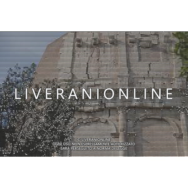 l Colosseo, originariamente conosciuto come Amphitheatrum Flavium, il piu\' grande anfiteatro del mondo, situato nel centro della citta\' di Roma 17.02.2020 nella foto: il cantiere per la ristrutturazione all\'interno del Colosseo ©Claudio Zamagni/Agenzia Aldo Liverani