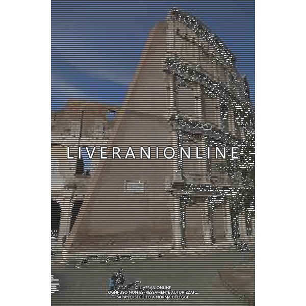 l Colosseo, originariamente conosciuto come Amphitheatrum Flavium, il piu\' grande anfiteatro del mondo, situato nel centro della citta\' di Roma 17.02.2020 nella foto: il cantiere per la ristrutturazione all\'interno del Colosseo ©Claudio Zamagni/Agenzia Aldo Liverani