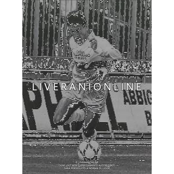 RETROSPETTIVA GABRIELE PIN CALCIATORE NELLA FOTO GABRIELE PIN CON LA MAGLIA DELLA LAZIO NELL\'ANNO 1986-1987 AG ALDO LIVERANI SAS