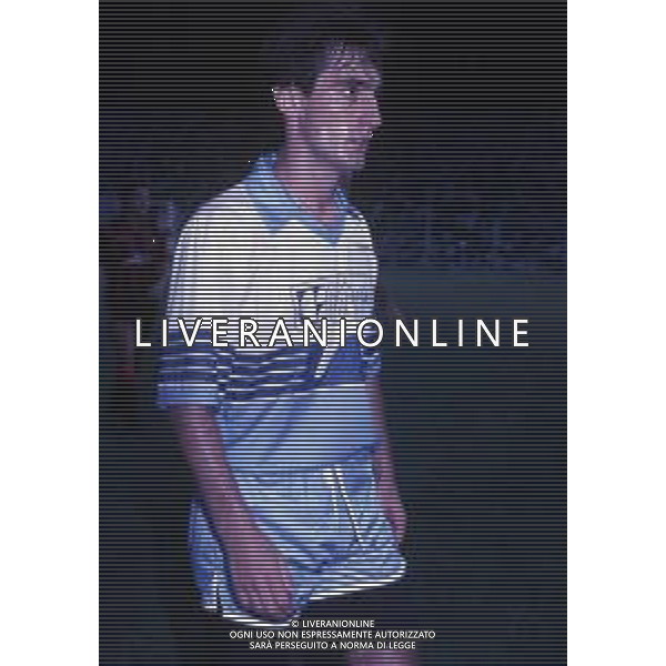 RETROSPETTIVA GABRIELE PIN CALCIATORE NELLA FOTO GABRIELE PIN CON LA MAGLIA DELLA LAZIO CALCIO AG ALDO LIVERANI SAS