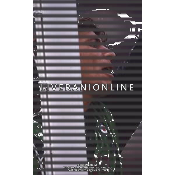 RETROSPETTIVA GIOVANNI CERVONE CALCIATORE NELLA FOTO GIOVANNI CERVONE CON LA MAGLIA DELLA ROMA CALCIO NELL\'ANNO 1991-1992 AG ALDO LIVERANI SAS