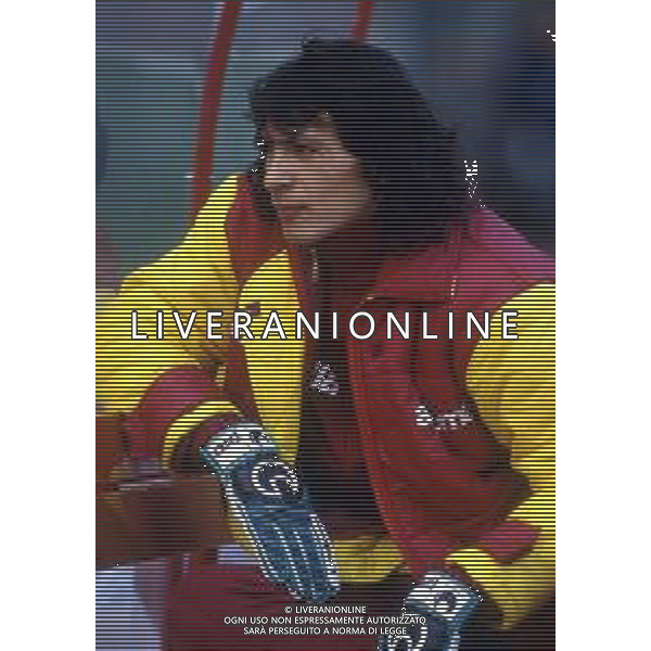 RETROSPETTIVA GIOVANNI CERVONE CALCIATORE NELLA FOTO GIOVANNI CERVONE CON LA MAGLIA DELLA ROMA CALCIO NELL\'ANNO 1991-1992 AG ALDO LIVERANI SAS