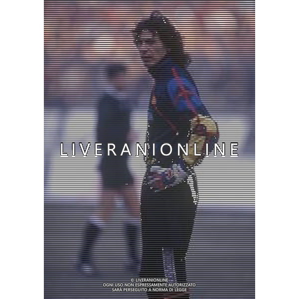 RETROSPETTIVA GIOVANNI CERVONE CALCIATORE NELLA FOTO GIOVANNI CERVONE CON LA MAGLIA DELLA ROMA CALCIO NELL\'ANNO 1995-1996 AG ALDO LIVERANI SAS