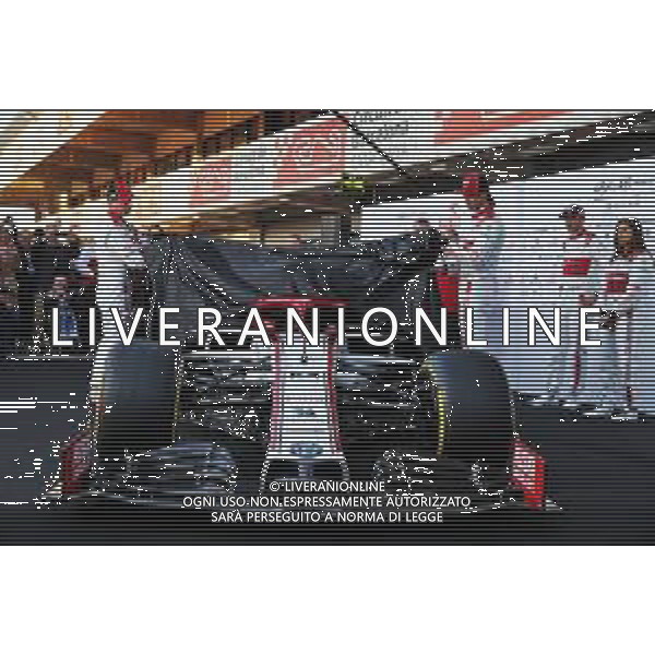 Kimi Raikkonen (FIN) Alfa Romeo Racing and Antonio Giovinazzi (ITA) Alfa Romeo Racing unveil the Alfa Romeo Racing C39. 19.02.2020. Formula One Testing, Day One, Barcelona, Spain. Wednesday. - / AGENZIA ALDO LIVERANI SAS - ITALY ONLY EDITORIAL USE ONLY - Test F1 Barcellona Spagna 19.02.2020