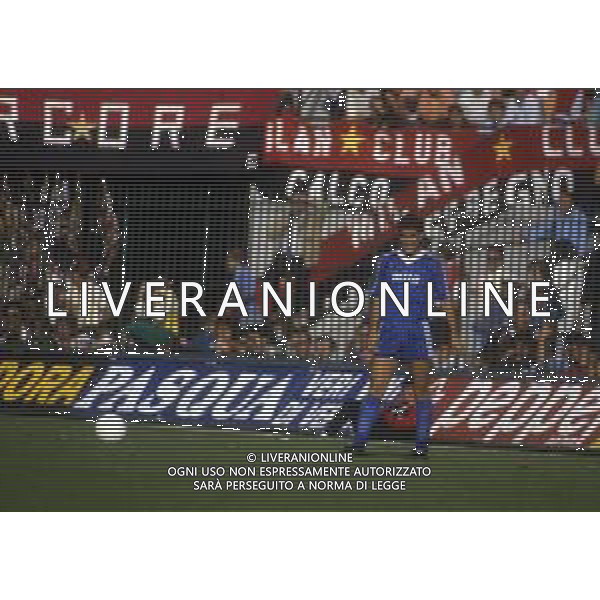 RETROSPETTIVA MASSIMO ALBIERO CALCIATORE NELLA FOTO MASSIMO ALBIERO CON LA MAGLIA DEL COMO 1986-1987 AG ALDO LIVERANI SAS