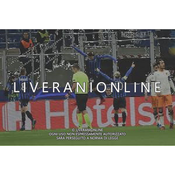 esultanza Hans Hateboer dopo il gol del 1 a 0 Atalanta Atalanta vs Valencia UEFA Champions League ottavi di finale - gara di andata Milano 19–02-2020 Stadio Giuseppe Meazza - San Siro foto Roberto Garavaglia - ag. Aldo Liverani sas / AGENZIA ALDO LIVERANI SAS
