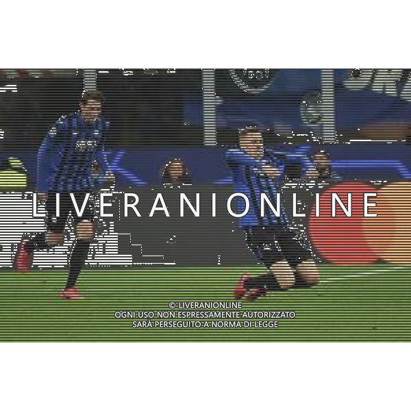 esultanza Josip Ilicic dopo il gol del 2 a 0 Atalanta vs Valencia UEFA Champions League ottavi di finale - gara di andata Milano 19‚Äì02-2020 Stadio Giuseppe Meazza - San Siro foto Roberto Garavaglia - ag. Aldo Liverani sas / AGENZIA ALDO LIVERANI SAS