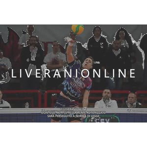 Volley Champions League Men 2019/2020 Perugia, Italia 19/02/2020 Sir Sicoma Monini Perugia vs Projekt Warszawa Nella foto: aleksandar atanasijevic (n.14 opposto sir safety conad perugia) alla battuta FOTO LORIS CERQUIGLINI-ALESSIO MARINI-AG ALDO LIVERANI SAS
