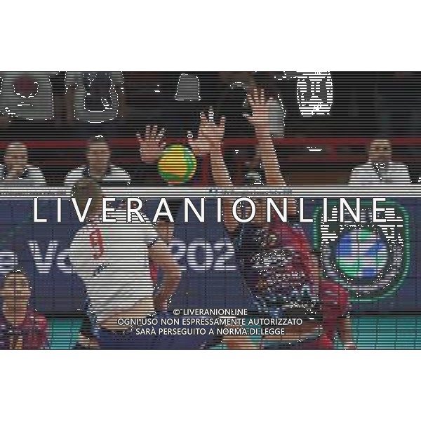 Volley Champions League Men 2019/2020 Perugia, Italia 19/02/2020 Sir Sicoma Monini Perugia vs Projekt Warszawa Nella foto: niemiec patryck (n.9 centrale_middleblocker verva warszawa orlen paliwa) schiaccia FOTO LORIS CERQUIGLINI-ALESSIO MARINI-AG ALDO LIVERANI SAS