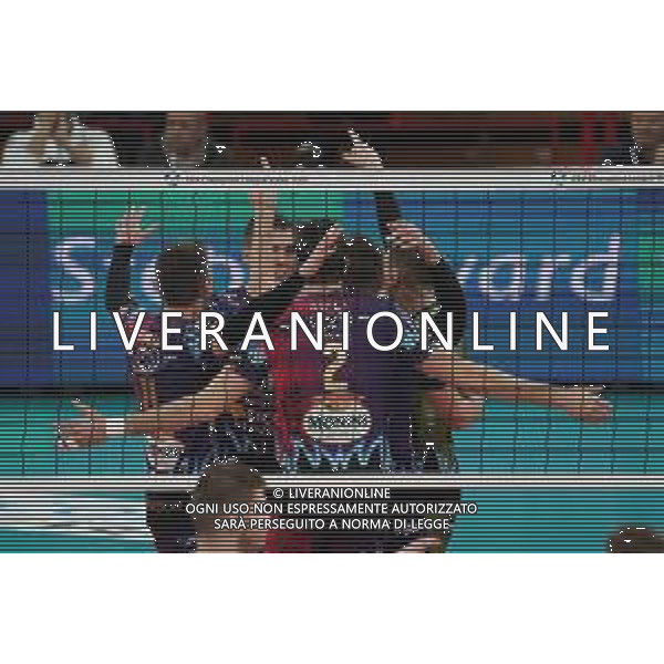 Volley Champions League Men 2019/2020 Perugia, Italia 19/02/2020 Sir Sicoma Monini Perugia vs Projekt Warszawa Nella foto: sir sicoma monini esulta FOTO LORIS CERQUIGLINI-ALESSIO MARINI-AG ALDO LIVERANI SAS