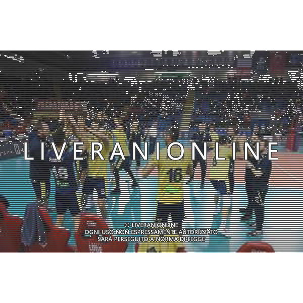 Volley Champions League Men 2019/2020 Civitanova, Italia 19/02/2020 Cucine Lube Civitanova vs Fenerbahce HDI Sigorta Istanbul Nella foto: Giocatori Fenerbahce Hdi Sigorta Istanbul FOTO ROBERTO BATOMEOLI-ALESSIO MARINI-AG ALDO LIVERANI SAS