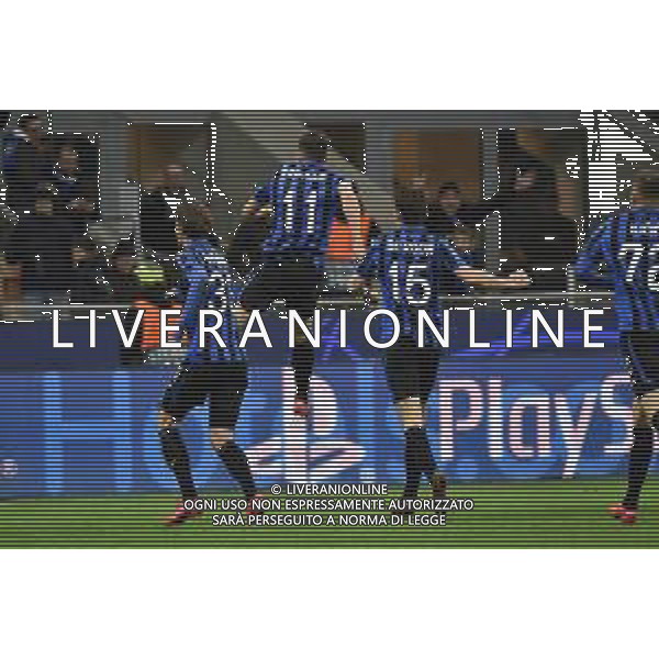 esultanza Atalanta dopo il gol 3 a 0 di Remo Freuler Atalanta vs Valencia UEFA Champions League ottavi di finale - gara di andata Milano 19‚Äì02-2020 Stadio Giuseppe Meazza - San Siro foto Roberto Garavaglia - ag. Aldo Liverani sas/ AGENZIA ALDO LIVERANI SAS
