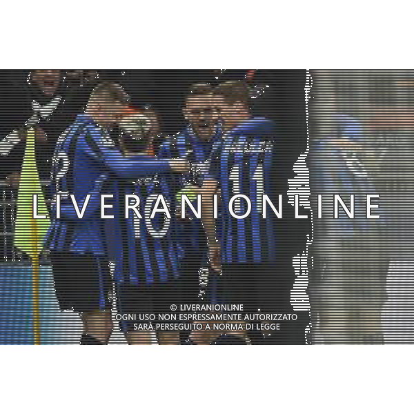 esultanza dopo il secondo gol di Hans Hateboer del 4 a 0 Atalanta Atalanta vs Valencia UEFA Champions League ottavi di finale - gara di andata Milano 19‚Äì02-2020 Stadio Giuseppe Meazza - San Siro foto Roberto Garavaglia - ag. Aldo Liverani sas/ AGENZIA ALDO LIVERANI SAS