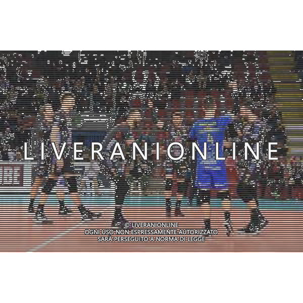 Volley Champions League Men 2019/2020 Civitanova, Italia 19/02/2020 Cucine Lube Civitanova vs Fenerbahce HDI Sigorta Istanbul Nella foto: Esultanza giocatori Cucine Lube Civitanova ©Roberto Bartomeoli - Alessio Marini / AGENZIA ALDO LIVERANI SAS